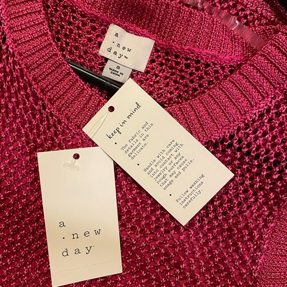 Women’s  A new day tank dress knitted outer overlay dark pink size small - Picture 3 of 3